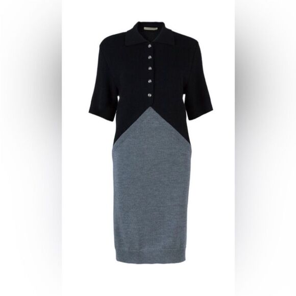 Balenciaga Elegant Black and Gray wool knit Women's Dress, XS - Picture 1 of 14
